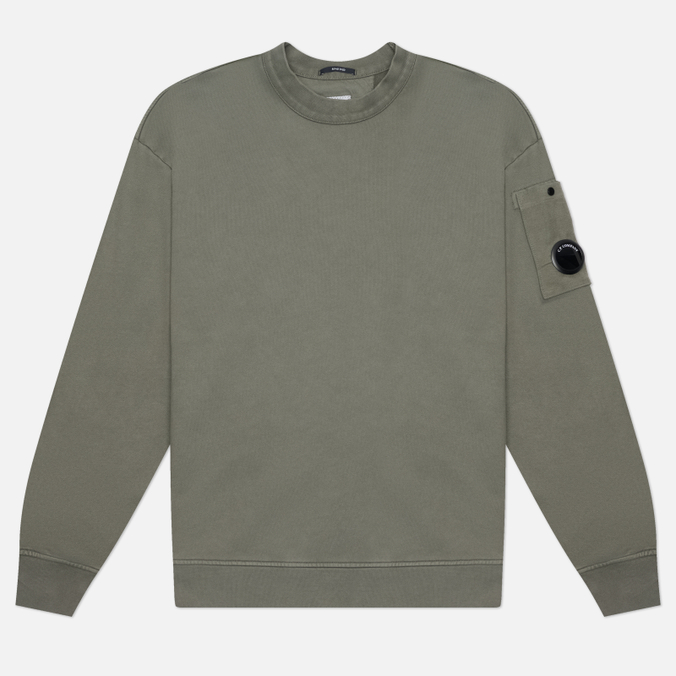 Мужская толстовка C.P. Company Brushed And Emerized Diagonal Fleece Mixed Boxy Crewneck Lens