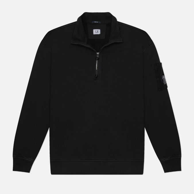 Мужская толстовка C.P. Company Brushed And Emerized Diagonal Fleece Mixed Boxy Half-Zip Lens