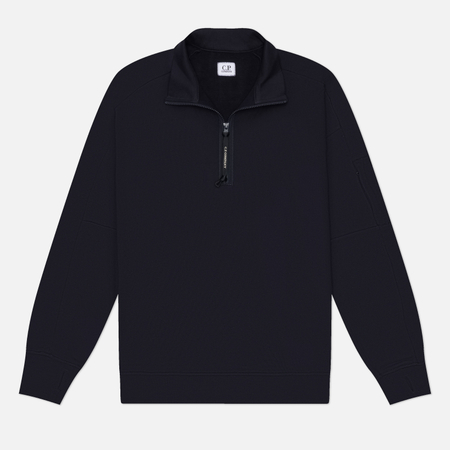 Мужская толстовка C.P. Company Diagonal Raised Fleece Half-Zip Lens, цвет синий, размер XL