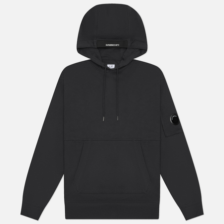 Мужская толстовка C.P. Company Diagonal Raised Fleece Lens Regular Fit Hoodie, цвет чёрный, размер S