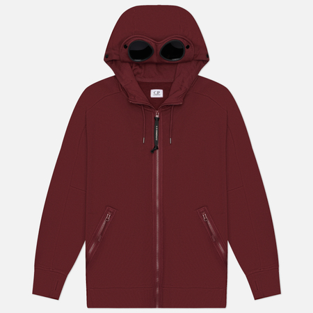 Мужская толстовка C.P. Company Diagonal Raised Fleece Goggle Zip, цвет бордовый, размер XXXL