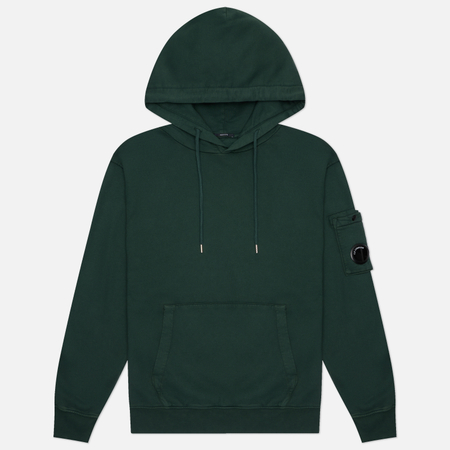 Мужская толстовка C.P. Company Brushed And Emerized Diagonal Fleece Hoodie Lens, цвет зелёный, размер XL