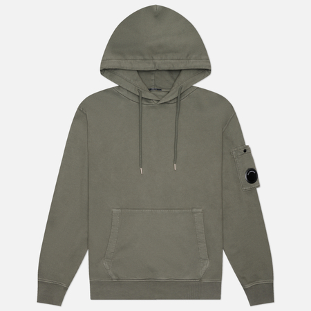 Мужская толстовка C.P. Company Brushed And Emerized Diagonal Fleece Hoodie Lens, цвет серый, размер L