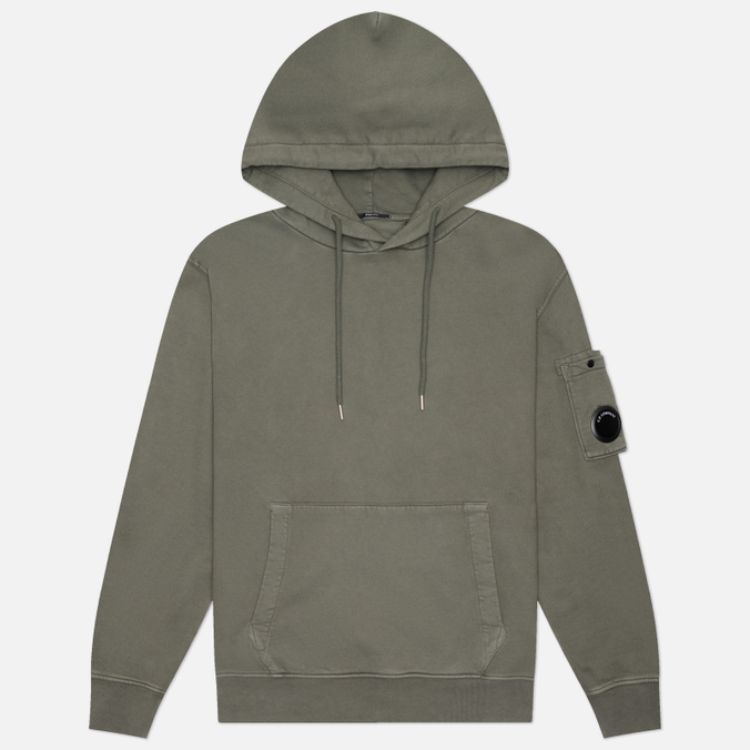 Мужская толстовка C.P. Company Brushed And Emerized Diagonal Fleece Hoodie Lens