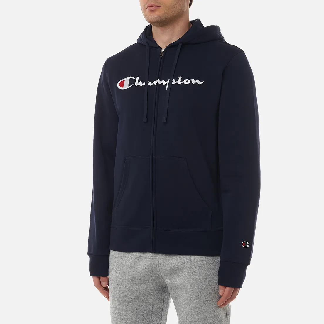 Champion Мужская толстовка Big Logo Fleece Full-Zip Hoodie