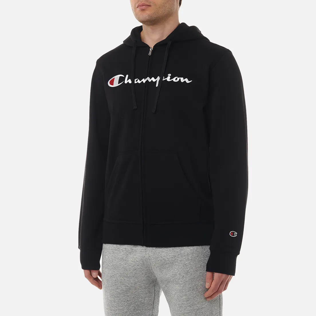 Champion Мужская толстовка Big Logo Fleece Full-Zip Hoodie