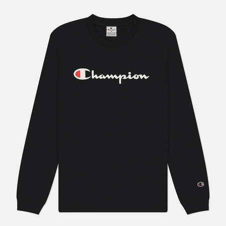 Мужской лонгслив Champion Big Logo Crew Neck цвет чёрный размер XL 4490₽