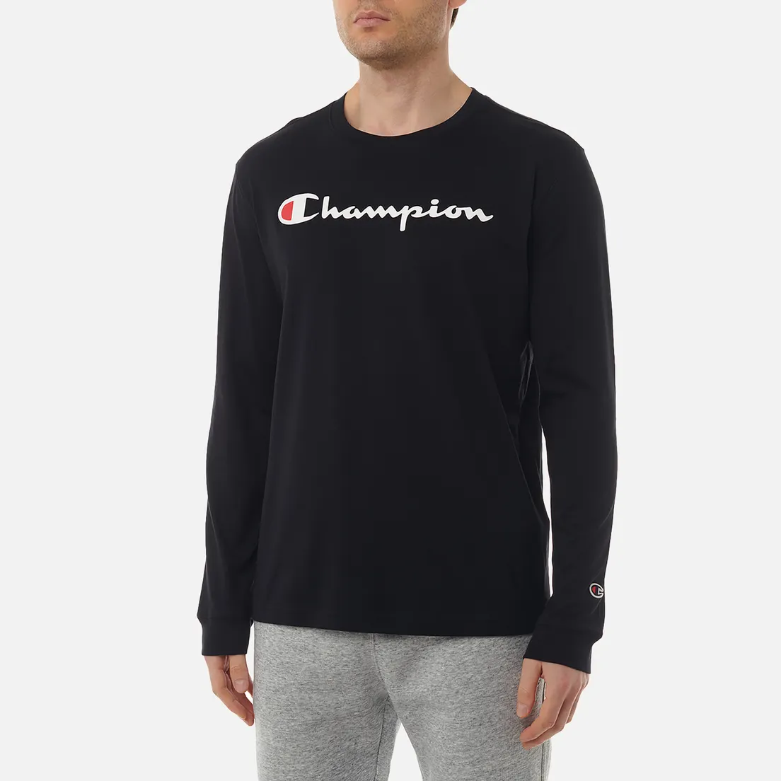 Champion Мужской лонгслив Big Logo Crew Neck