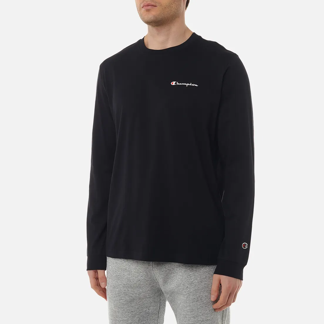 Champion Мужской лонгслив Big Logo Sleeve Crew Neck