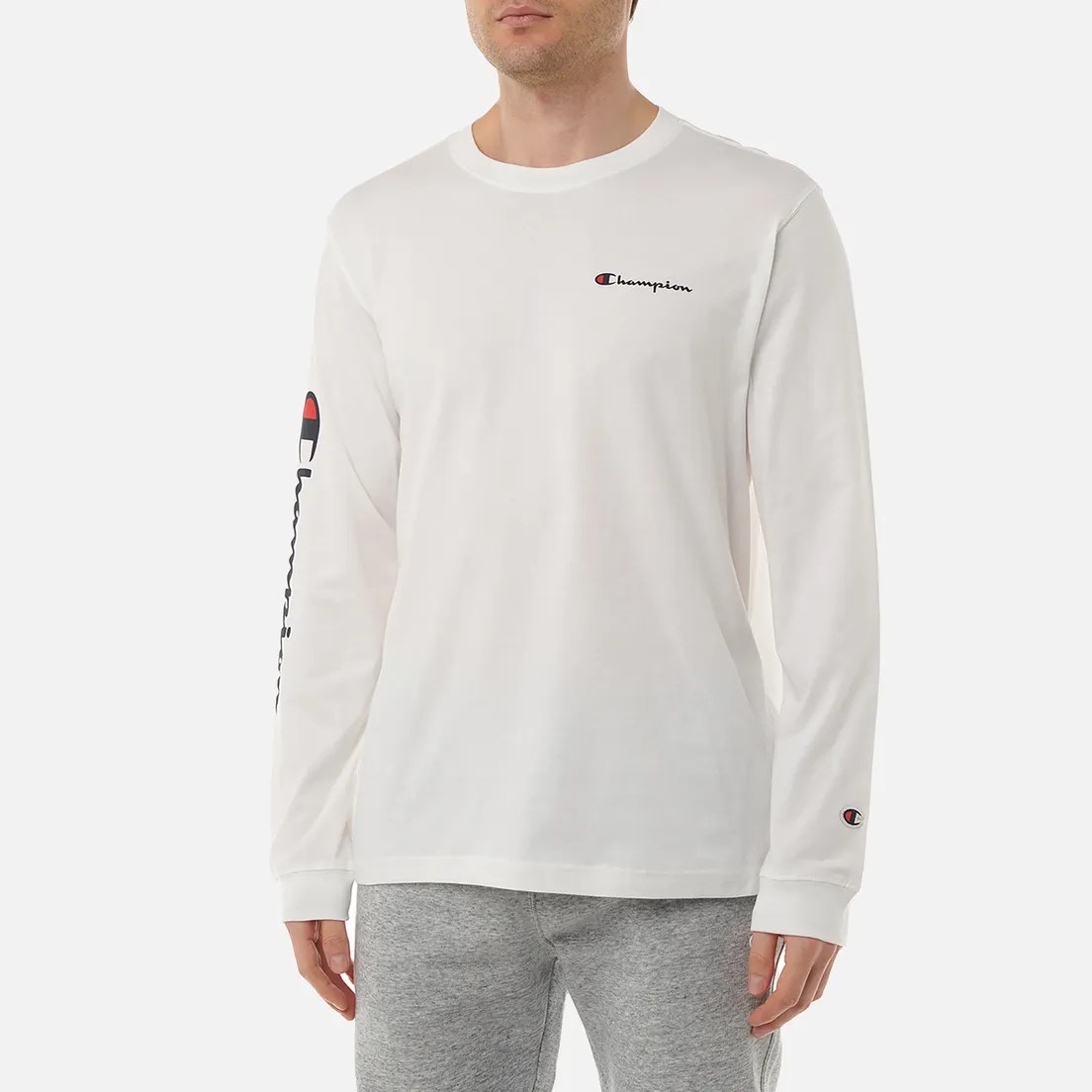 Champion Мужской лонгслив Big Logo Sleeve Crew Neck