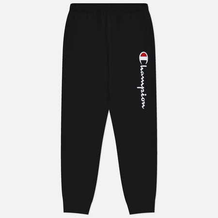 Мужские брюки Champion Big Logo Fleece Joggers, цвет чёрный, размер XXL