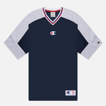 Мужская футболка Champion Legacy Retro Sport V-Neck, цвет синий, размер XL