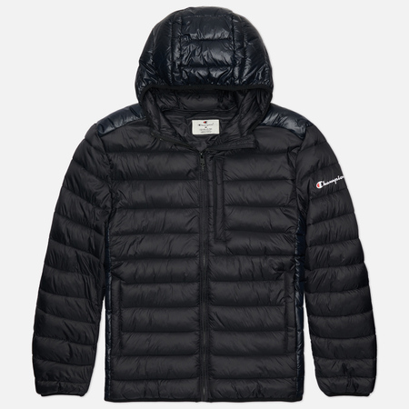 Мужской пуховик Champion New Light Nylon Hooded, цвет чёрный, размер XL