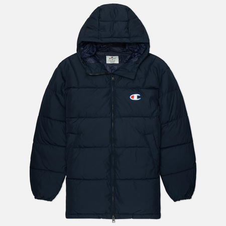 Мужской пуховик Champion C Logo Maxlite Hooded, цвет синий, размер M