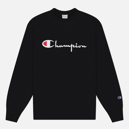Мужская толстовка Champion Reverse Weave Pinnacle Heavyweight Brushed Fleece Interior Crewneck, цвет чёрный, размер XL
