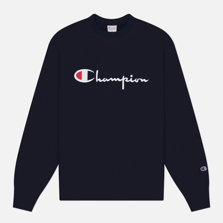 Мужская толстовка Champion Reverse Weave Pinnacle Crewneck Relax Fit, цвет синий, размер M