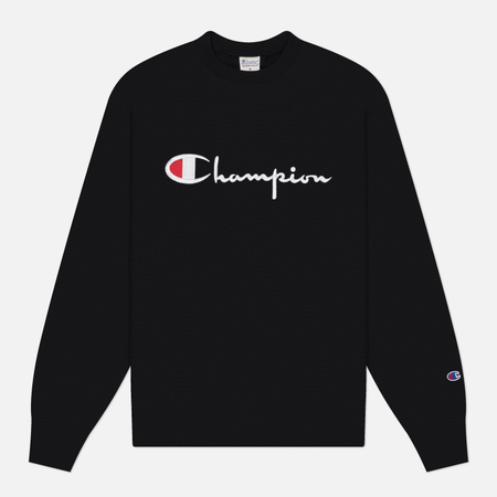 Мужская толстовка Champion Reverse Weave Pinnacle Crewneck Relax Fit, цвет чёрный, размер S