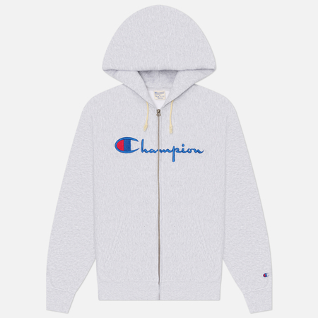Мужская толстовка Champion Reverse Weave Pinnacle Heavyweight Full-Zip Fleece Hoodie, цвет серый, размер S