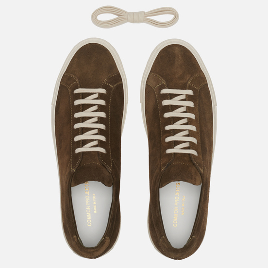 Мужские кеды Common Projects Achilles Low Suede Glassa Sole Olive