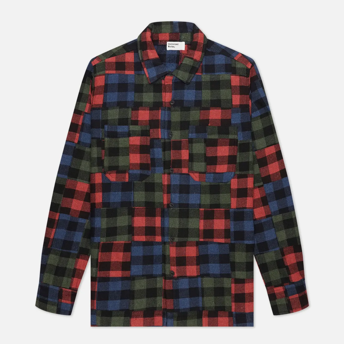 Universal Works Мужская рубашка Garage II Brushed Patchwork