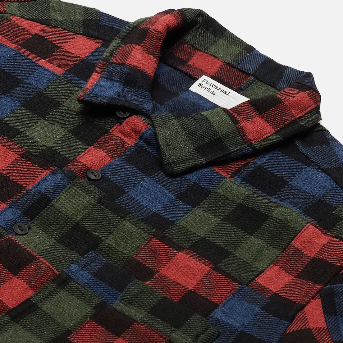 Universal Works Мужская рубашка Garage II Brushed Patchwork