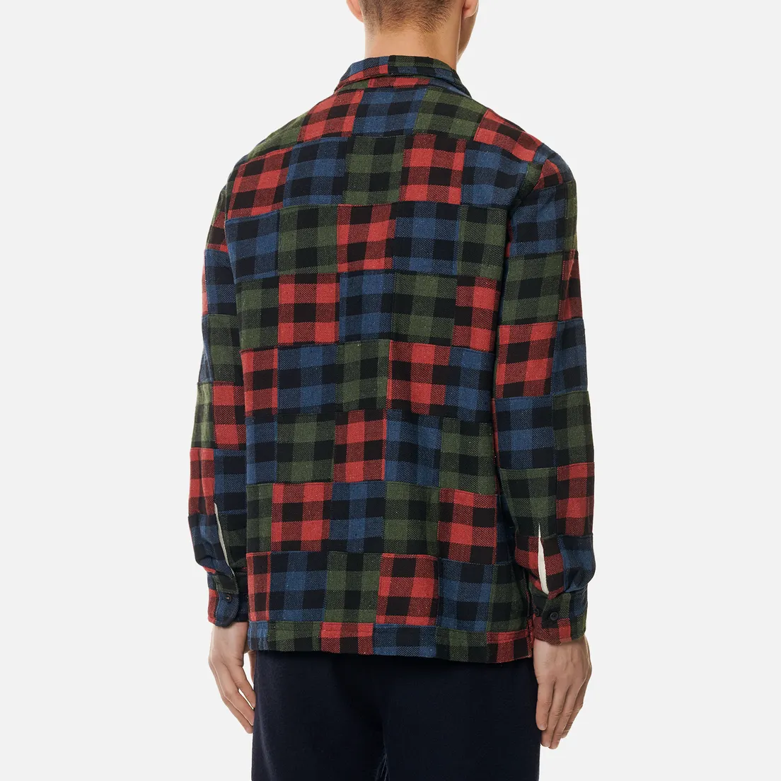 Universal Works Мужская рубашка Garage II Brushed Patchwork