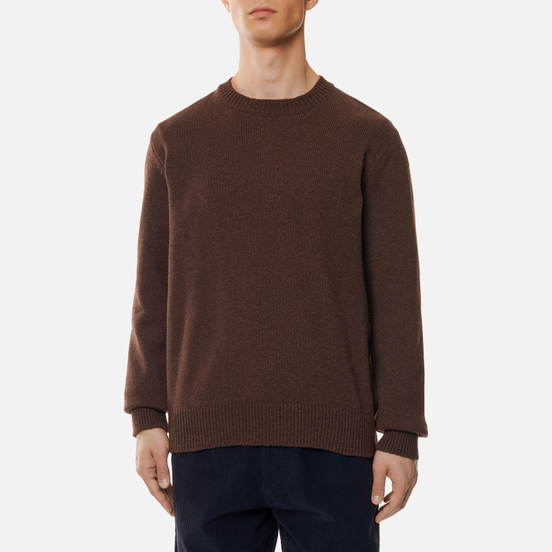 Мужской свитер Universal Works Loose Crew Neck Recycled Wool Chocolate