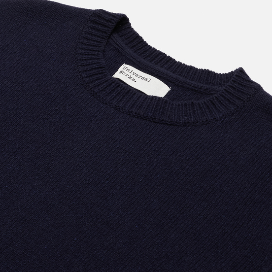 Мужской свитер Universal Works Loose Crew Neck Recycled Wool Navy
