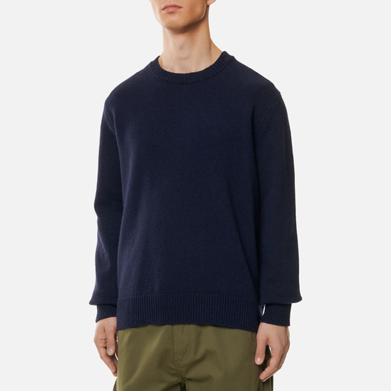 Мужской свитер Universal Works Loose Crew Neck Recycled Wool Navy