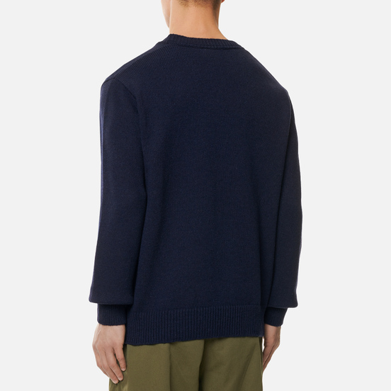 Мужской свитер Universal Works Loose Crew Neck Recycled Wool Navy
