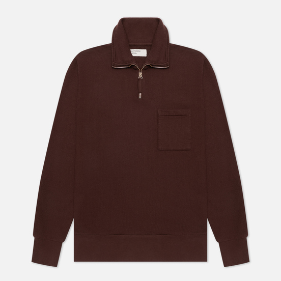 Мужская толстовка Universal Works Half Zip Dry Handle Loopback Chocolate