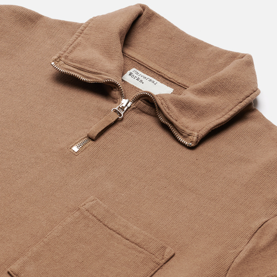 Мужская толстовка Universal Works Half Zip Dry Handle Loopback Dark Sand