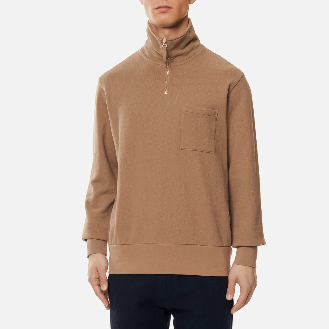 Universal Works Мужская толстовка Half Zip Dry Handle Loopback