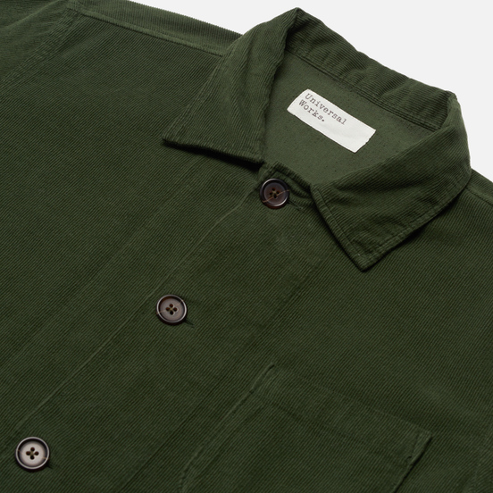 Мужская рубашка Universal Works Bakers Overshirt Fine Cord Green