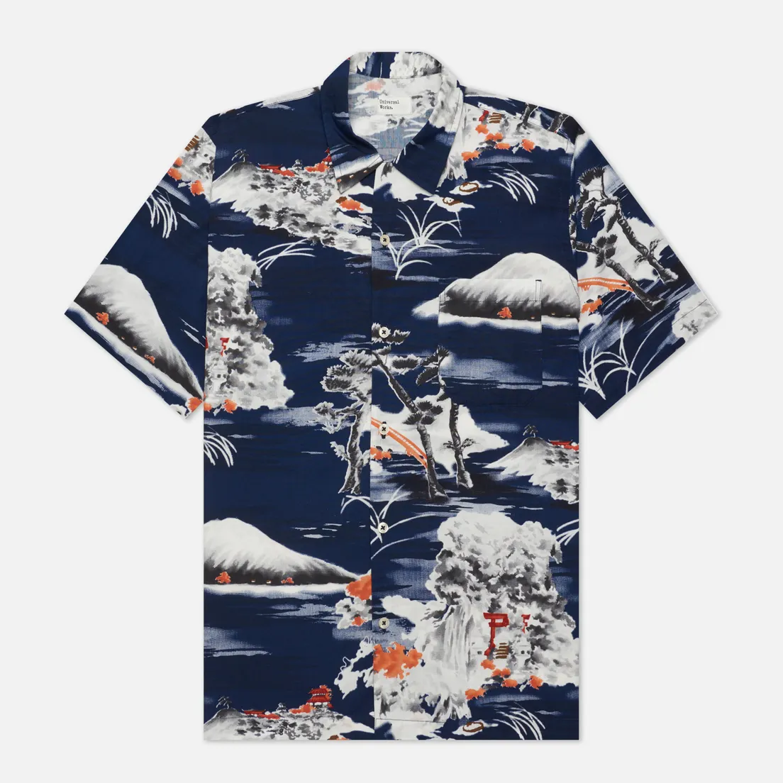 Universal Works Мужская рубашка Road Fuji Summer Print