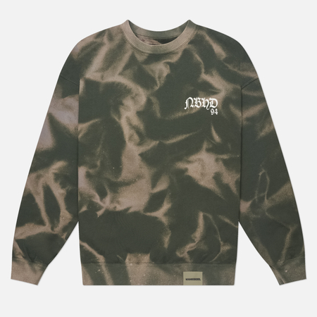 Мужская толстовка Neighborhood Tie-Dye Crewneck, цвет оливковый, размер M