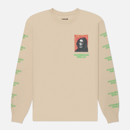 Мужской лонгслив Neighborhood x Babylon LS-2, цвет бежевый, размер S
