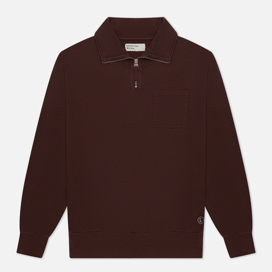 Мужская толстовка Universal Works Half Zip Dry Handle Loopback Brown