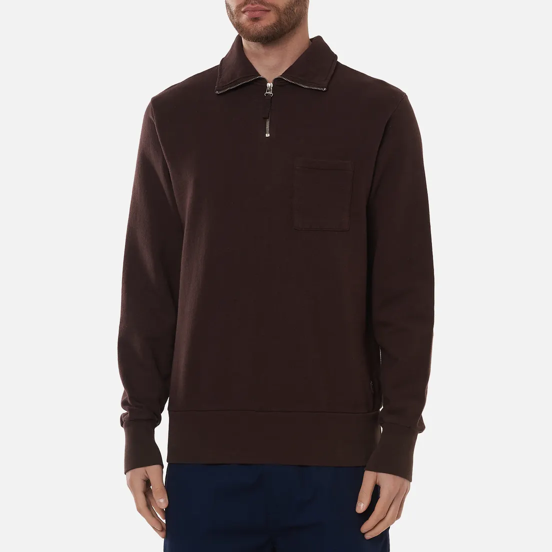Universal Works Мужская толстовка Half Zip Dry Handle Loopback