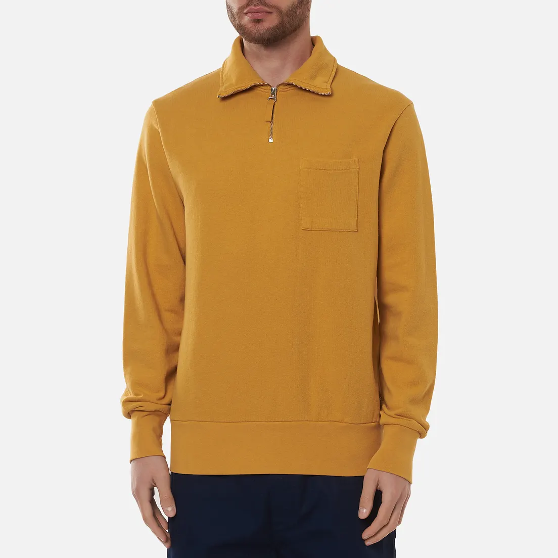 Universal Works Мужская толстовка Half Zip Dry Handle Loopback