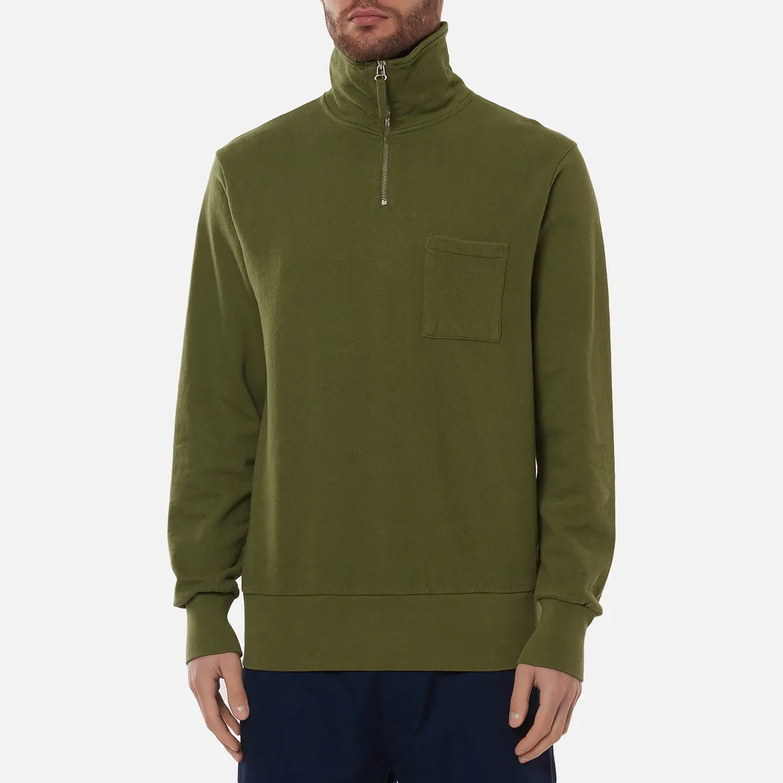 Universal Works Мужская толстовка Half Zip Dry Handle Loopback