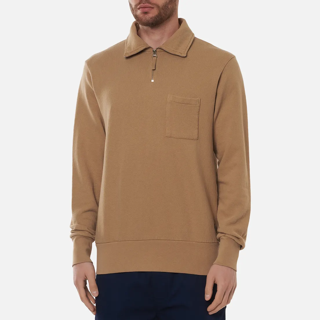 Universal Works Мужская толстовка Half Zip Dry Handle Loopback