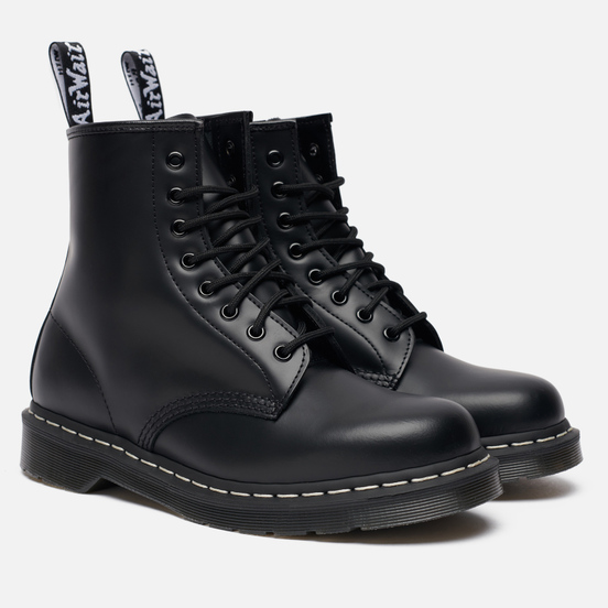 Ботинки Dr. Martens 1460 8 Eye White Stitch Black