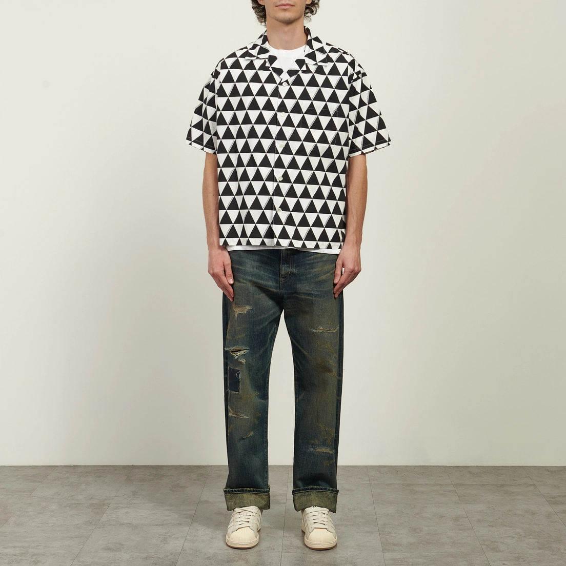 Neighborhood Мужская рубашка Triangle Pattern Hawaiian