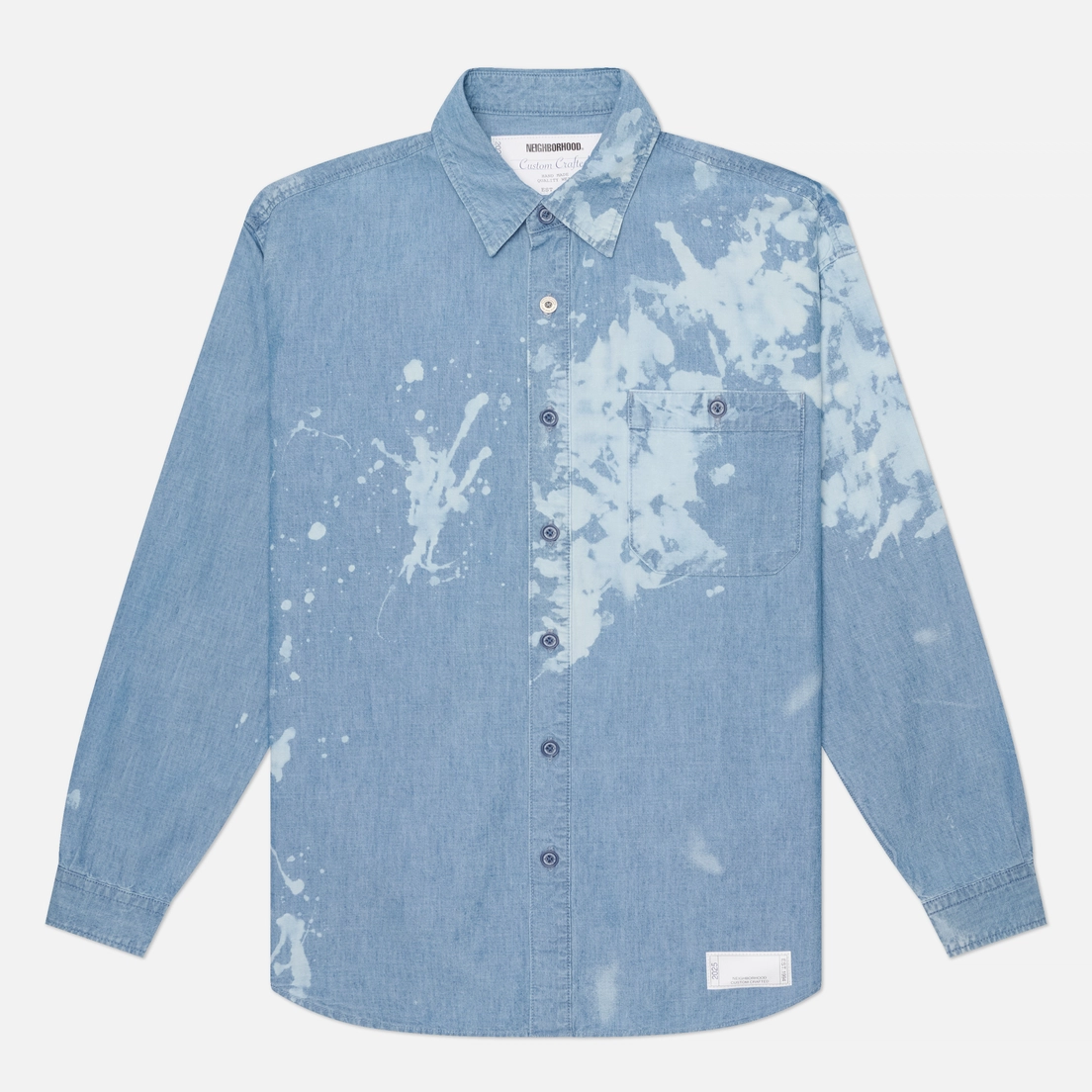 Neighborhood Мужская рубашка Garment Bleach Chambray