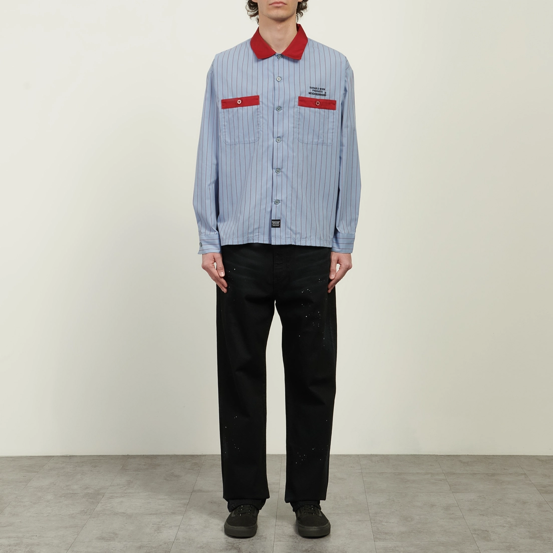 Neighborhood Мужская рубашка Classic Work Stripe