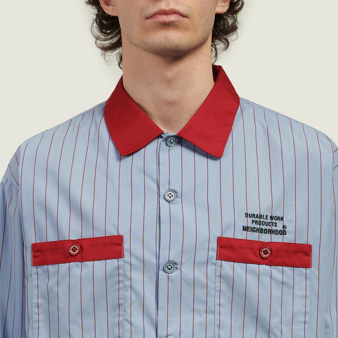 Neighborhood Мужская рубашка Classic Work Stripe