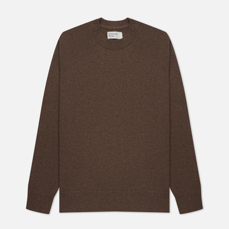 Мужской свитер Universal Works Loose Crew Neck Recycled Wool, цвет коричневый, размер L