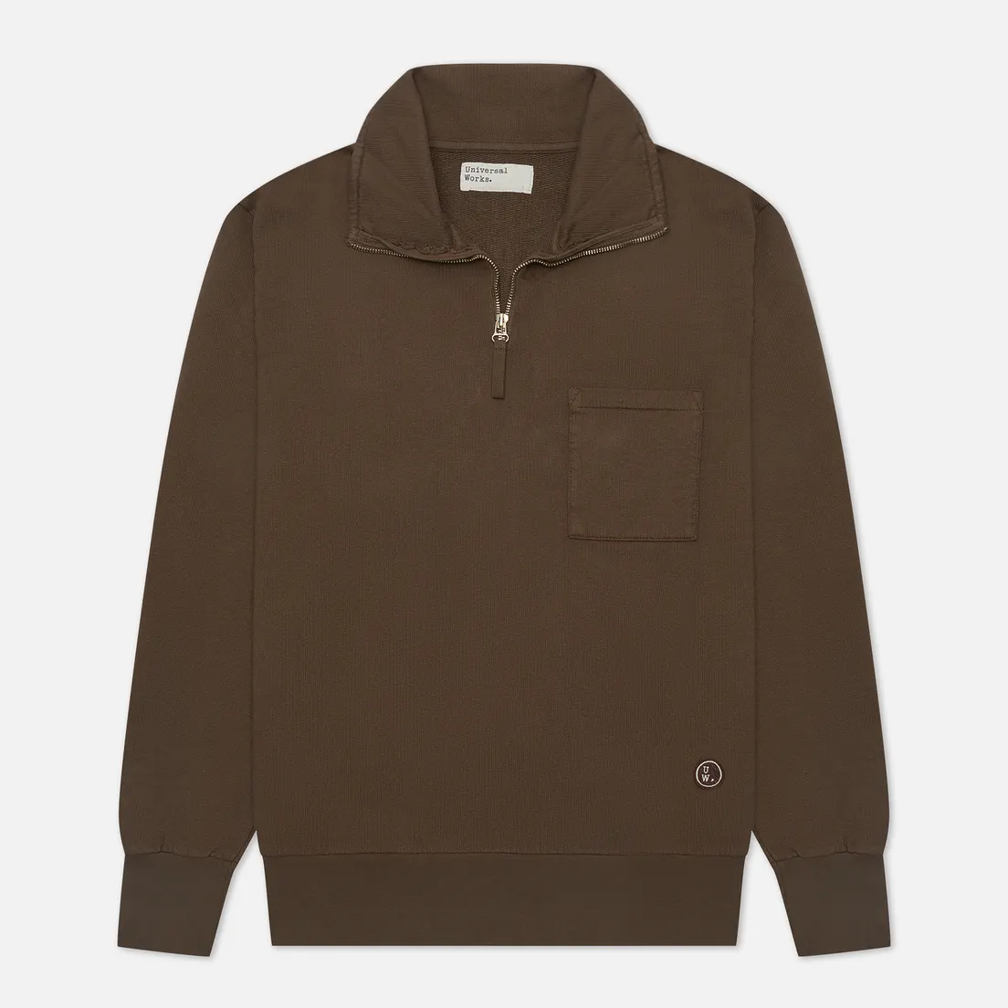 Universal Works Мужская толстовка Half Zip Dry Handle Loopback