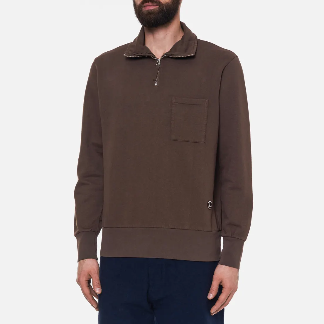 Universal Works Мужская толстовка Half Zip Dry Handle Loopback